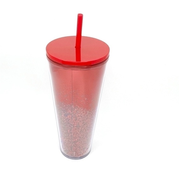 Starbucks Venti Cold Cup Red Glitter 24 oz. 2019 Holiday Double Walled New NWT - Picture 2 of 9